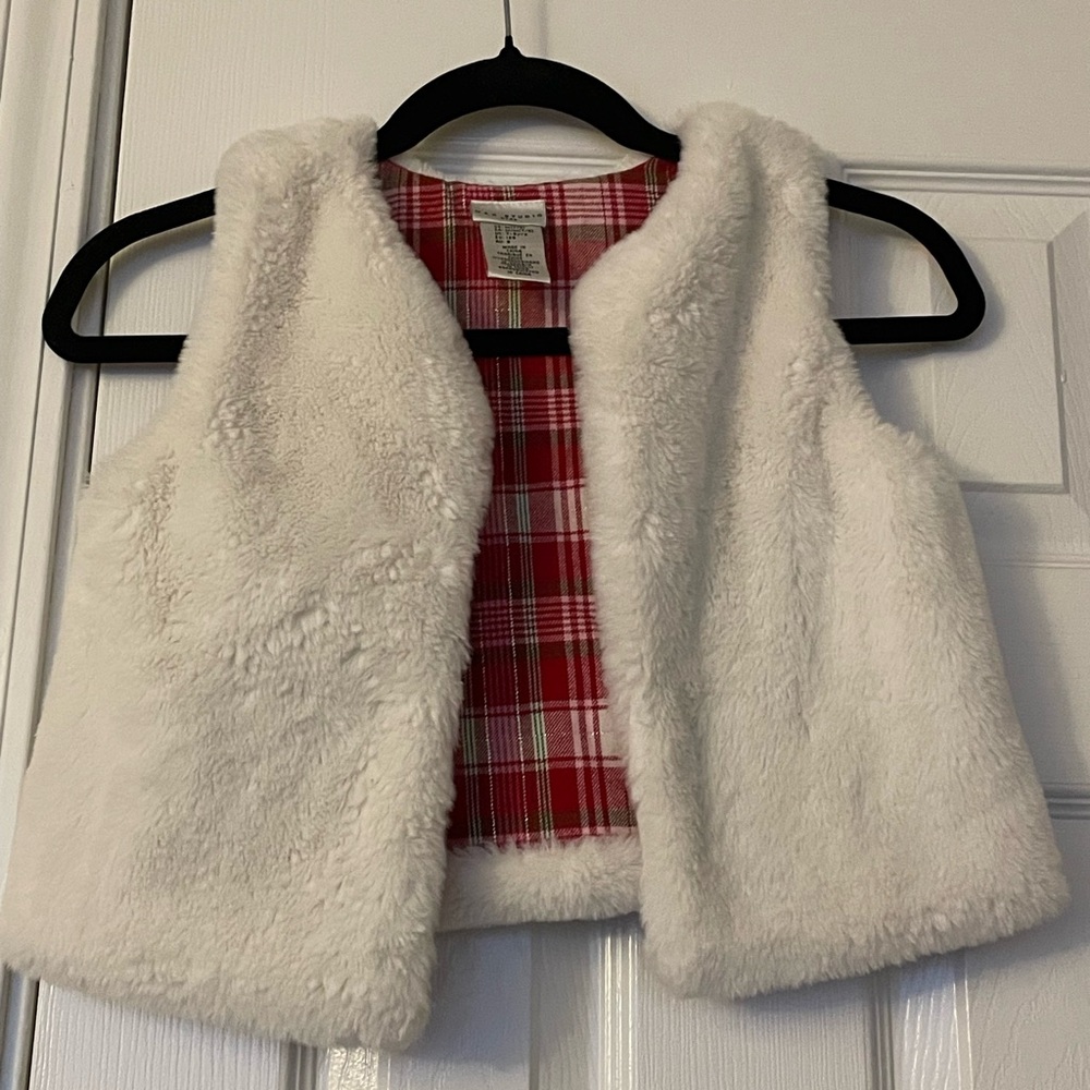 Max Studio Kids‎ Red Plaid Faux Fur-Lined Jacket 7yrs